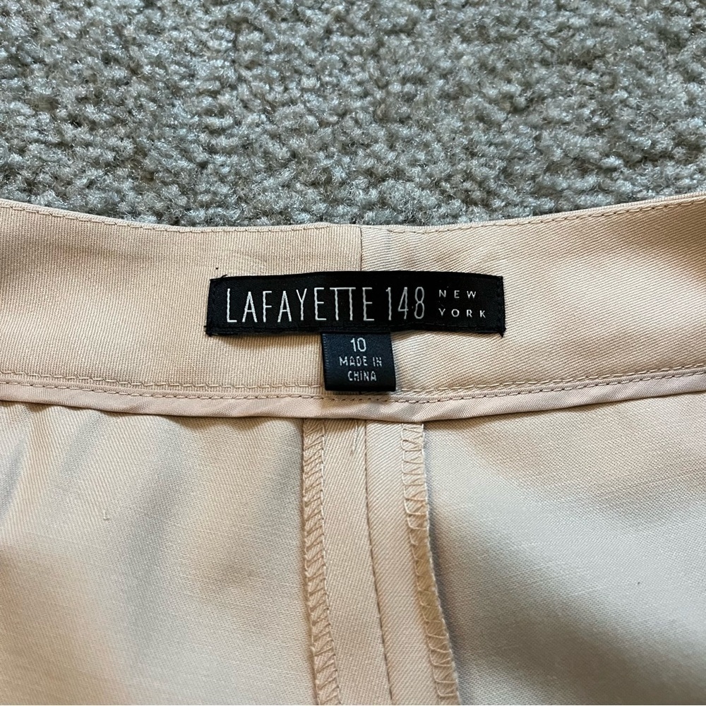 Lafayette 148 tan cream virgin wool blend trouser size 10 - Picture 4 of 11